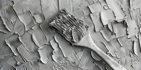 Poster - A brush placed on a wall, ideal for interior design concepts