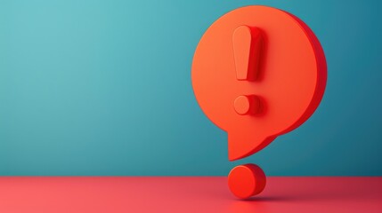 Poster - Red question mark on a blue background. Suitable for educational materials