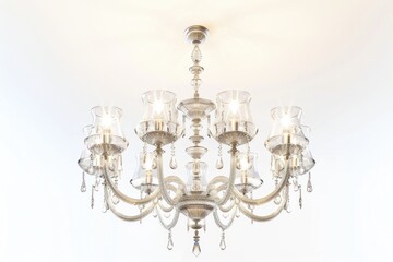 Poster - A chandelier with many lights hanging from it. Perfect for interior design concepts