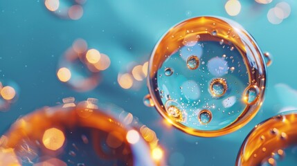 Poster - A bunch of bubbles floating in the air. Suitable for various design projects