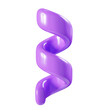 Birthday party popper purple confetti streamer element. 3d render illustration.