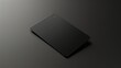 © Zahid - Isolated black blank card with shadow on a black background, minimal conceptual 3D rendering