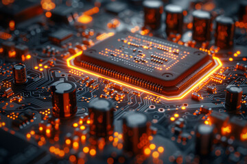 Poster - a sophisticated piece of technology with intricate circuitry and components, pushing the boundaries 