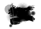 Fototapeta Młodzieżowe - Abstract black blot object. Grunge frame. hand drawing. Not AI. Vector illustration