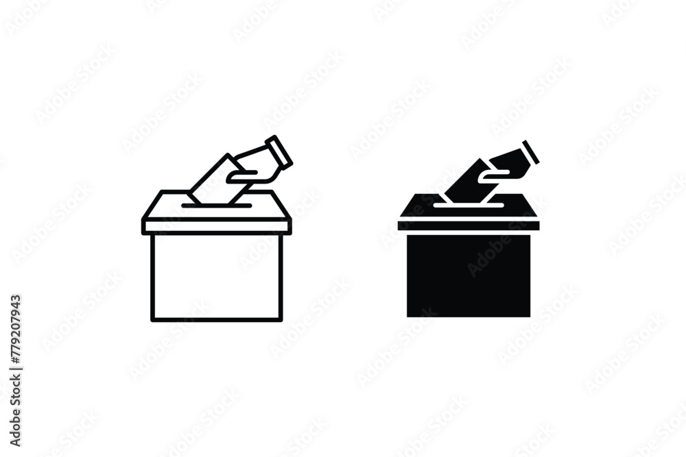Hand voting ballot box icon, Election Vote concept, Vector illustration ...
