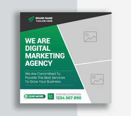 Wall Mural - Digital Marketing Agency Online Webinar Social Media Post Design | Corporate Business Promotion Social Media Web Banner, Square Flyer Unique Design Template	