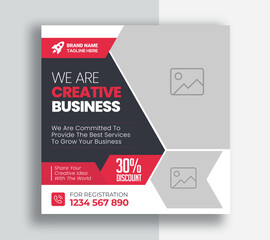 Wall Mural - Digital Marketing Agency Online Webinar Social Media Post Design | Corporate Business Promotion Social Media Web Banner, Square Flyer Unique Design Template	