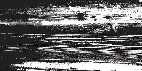 Aufkleber - Grunge wooden distress vector effect. Black and white overlay background. Old grain texture for rustic design.