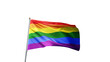 © 4KFlags.com - gay pride flag on a transparent background, waving in the wind, lgbt flag with no background,  tall flagpole, lgbtqia, queer, symbol of the gay pride, tolerance, love, transparent png, alpha