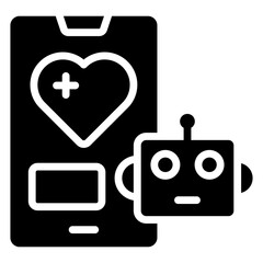 Sticker - Premium download icon of mobile bot 

