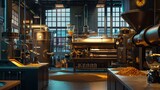 Fototapeta  - Modern Coffee Roasting Factory