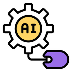 Sticker - Modern design icon of ai setting 

