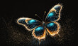 Golden Dreams: A Mystical Nighttime Butterfly with Golden Glitter and Dust