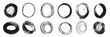 Ovals and circles drawn by hand in set. different-width ovals. Highlight circle frames. Ellipses in doodle style. Set of vector illustration isolated on white background. 
