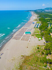 Poster - Aerial view of the long beach in Ulcinj, montenegro