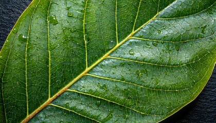 Wall Mural - A majestic close-up of a magnolia leaf, showcasing its large size and velvety texture.