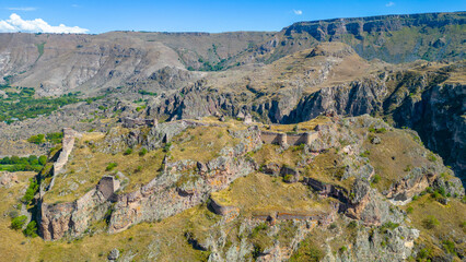 Sticker - Tmogvi Castle above Kura river in Georgia