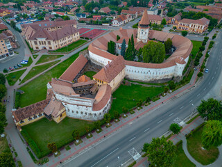 Wall Mural - Sunset view of the Fortified Church in Prejmer, Romania