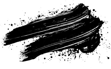 Black vector artistic paint brush stroke isolated on a white background