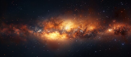 Wall Mural - an astronomical image featuring a remote galaxy filled with shimmering stars set against a strikingl
