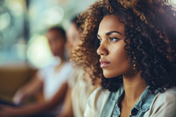 Women's Health Conversations. Portrait of woman thinking of problems