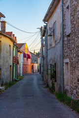 Narrow street in the old town of Podgorica in Montenegro