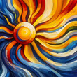 abstract art oil sun