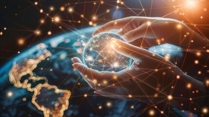 Poster - The intersection of digital marketing and global int  AI generated illustration