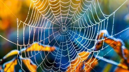 The intricate details of a spiders web AI generated illustration