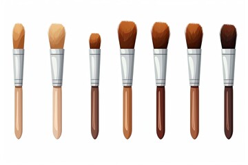 Aufkleber - set of paint brush vector in white background, Colorful brush set vector illustration in blank background