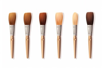 Aufkleber - set of paint brush vector in white background, Colorful brush set vector illustration in blank background