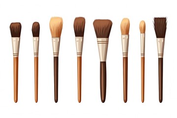 Aufkleber - set of paint brush vector in white background, Colorful brush set vector illustration in blank background