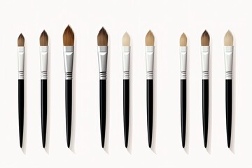 Aufkleber - set of paint brush vector in white background, Colorful brush set vector illustration in blank background
