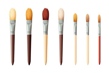 Aufkleber - set of paint brush vector in white background, Colorful brush set vector illustration in blank background