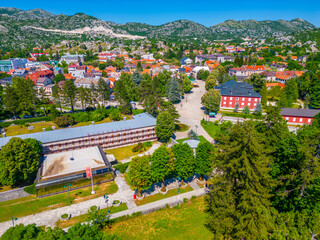 Sticker - Panorama view of Billiard palace in Cetinje, Montenegro