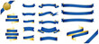 blue ribbon banner design material