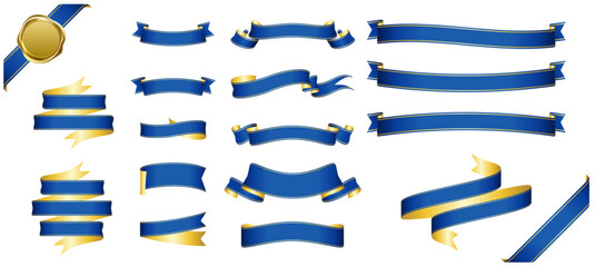 Wall Mural - blue ribbon banner design material