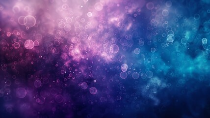 Poster - Abstract bokeh lights with purple and blue hues - This visually appealing image features a beautiful blend of bokeh lights with vibrant purple and blue hues creating a dreamy atmosphere