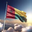 Proud Flutter of the Guinea Bissau Flag Against the Sky