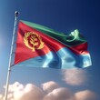 Proud Flutter of the Eritrea Flag Against the Sky