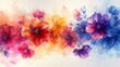 Abstract watercolor garden, vibrant flowers and plants bloom, a colorful canvas of artistic expression, beauty in every stroke, AI Generative