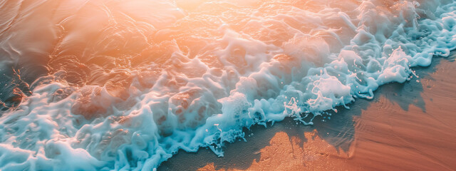 Wall Mural - beautiful beach waves banner with copy space