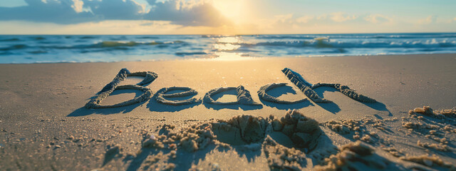 Wall Mural - beautiful beach banner with copy space