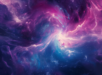 Wall Mural - an abstract film texture background with a cosmic theme, incorporating swirling galaxies and celesti