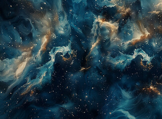 Wall Mural - an abstract film texture background with a cosmic theme, incorporating swirling galaxies and celesti