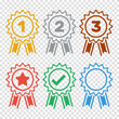 star 1st 2nd 3rd place awards, flat solid vector set