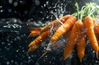 fresh carrots with water drops