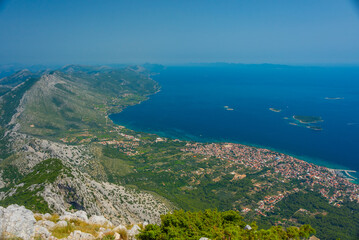 Wall Mural - Aerial view of Croatian town Orebic