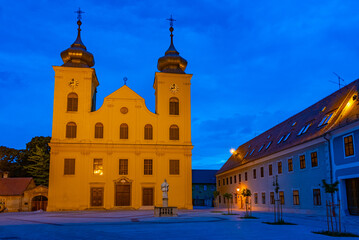 Wall Mural - Sunset view of the Church of Saint Michael in Croatian town Osijek