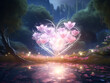 heart of love,flowers in a valley,spiritual art